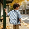 thumbnail image 6 of Blue and White Checkered Pattern 17" School Backpacks for Teens,Waterproof Oxford Fabric,S-Shape Padded Straps for School,Travel,Hiking,Camping, 6 of 6