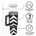 thumbnail image 4 of OBREWU Black Modern Art Geometric Tumbler with Handle and Lid,Black Modern Art Geometric 40oz Double Wall Vacuum Insulated Tumbler,Cups Gift for Women and Men, 4 of 7