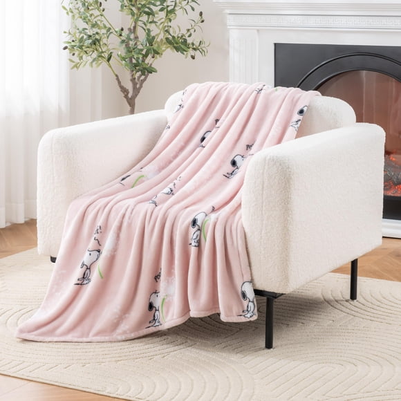 Manta polar Berkshire Peanuts Snoopy rosa 140 x 178 cm