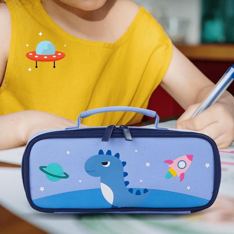 The Crafts Pencil Case Box Bag School Pen Pouch for Little Girls Boys Toddler Kids Preschool Kindergarten Elementary (Dinosaur)