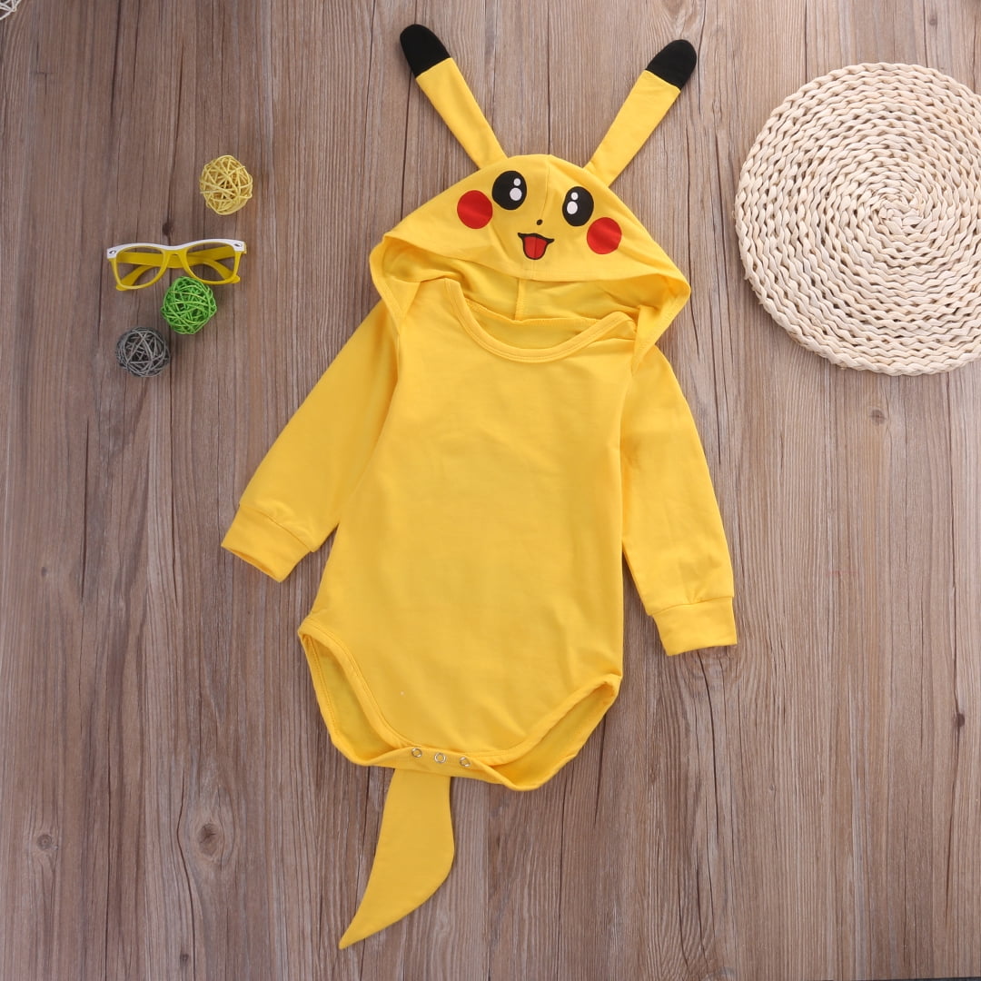 Newborn Baby Boys Girls Toddler Pokemon Pikachu Jumpsuit Romper Playsuit Clothes 