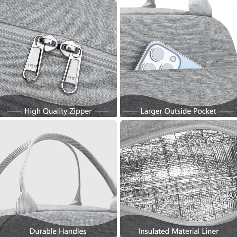 Inosoo Insulated Lunch Bag, Canvas Thermal Tote for Work & School photo 6
