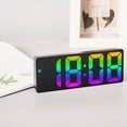 thumbnail image 3 of LED Mirror Digital Alarm Clock - Stylish Display with Time, Date & Temperature | Colorful Light Options & Dual Hanging Modes (Perfect for Bedroom & Office Decor)-Black Shell Mirror C Model, 3 of 10