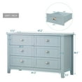 thumbnail image 3 of M optimized Drawer Dresser Cabinet, Bar Sideboard with Retro Handle, Solid Wood Frame Buffet Service Counter for Dining Room, Living Room, Kitchen Storage Cabinet (Blue-Gray), 3 of 9