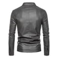 thumbnail image 4 of Fgnfyis Leather Jackets for Men Slim Fit Border Autumn Winter Motorcycle Casual Pu Plus Size Korean Style Mens Jackets Grey XXXL, 4 of 6