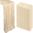 thumbnail image 1 of Pack de 12 caminos de mesa de gasa color beige de 10 pies, camino de mesa de estopilla de 35x120 pulgadas, bóheme, transparente, rústico, para decoración de fiesta, baby shower, boda, decoraciones de, 1 of 3