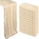 thumbnail image 1 of Pack de 12 caminos de mesa de gasa color beige de 10 pies, camino de mesa de estopilla de 35x120 pulgadas, bóheme, transparente, rústico, para decoración de fiesta, baby shower, boda, decoraciones de, 1 of 3