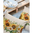 thumbnail image 3 of Outdoor Waterproof Pillow Covers Pack of 2, Summer Flowers Retro Starfish Conch Linen Texture Decorative Throw Pillowcases Cushion Covers for Garden Patio Tent Sofa Couch, 18x18 inch, 3 of 8