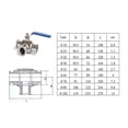 thumbnail image 6 of Ball Valve 304 Stainless Steel Sanitary Ball Valve 3 Three Way 1.5" 50.5mm Tri Clamp Ferrule Type For Water Oil Air Gas ,Easy to Operate, 6 of 6
