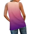 thumbnail image 3 of Summer Womens Gradient Print Sleeveless Shirts V Neck Tank Tops Loose Fitted Tunic Tees Casual Trendy Camisole Side Split Cami Going Out, 3 of 7
