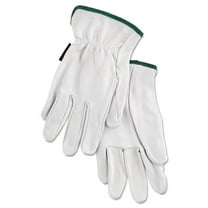 Grain Goatskin Driver Gloves, White, Medium, 12 Pairs -MPG3601M