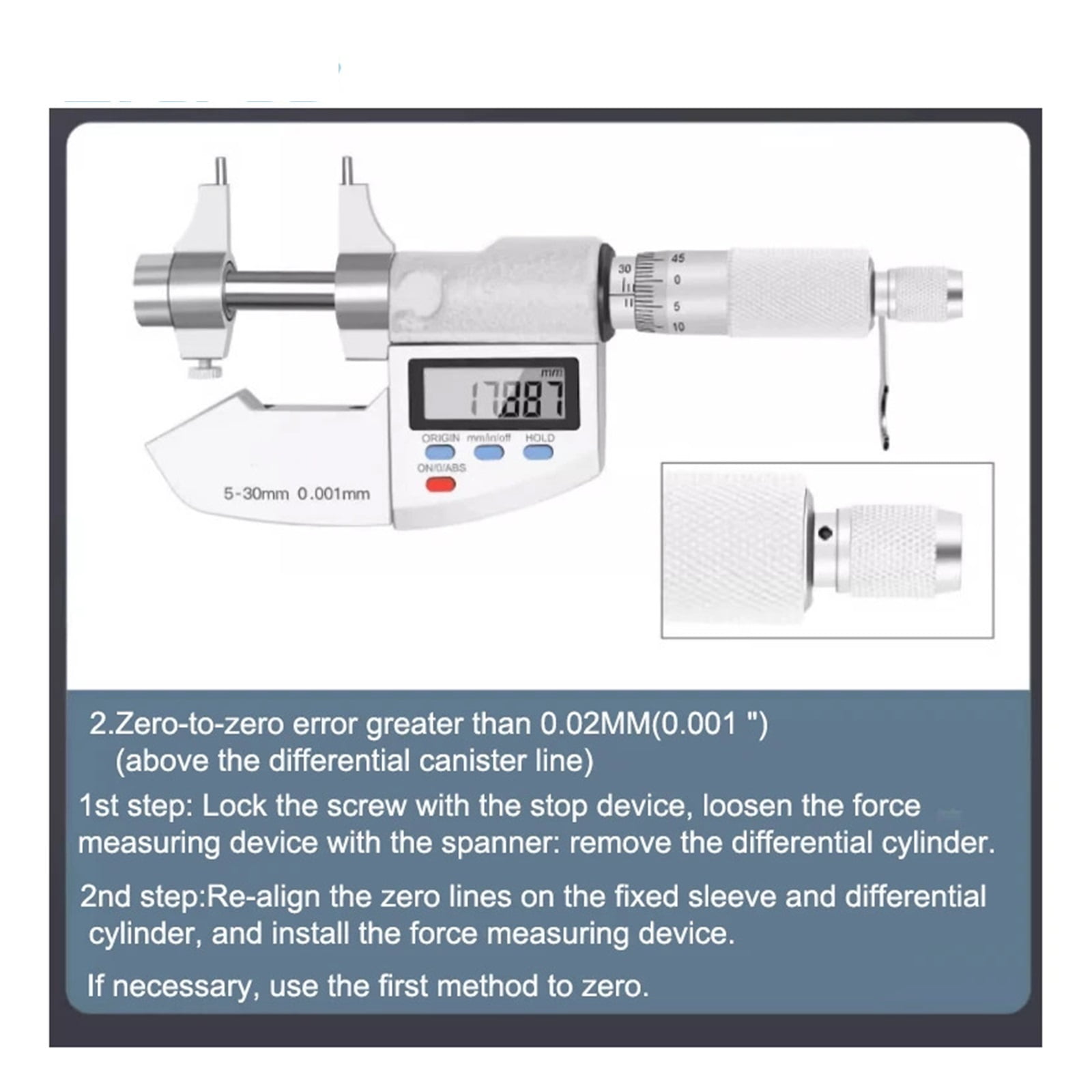 IP65 Waterproof Digital Micrometer Caliper 5-30/25-50mm 0.001mm Electronic Digital Micrometer Caliper Measuring Gauge Tools ,Precision Measuring
