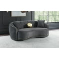 thumbnail image 2 of Brookside Velvet Upholstered Curved Sofa Dark Grey, 2 of 12
