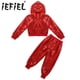 thumbnail image 2 of Niños niños niñas Hip-hop baile de Jazz traje de baile callejero vestido de lentejuelas brillantes camisetas con capucha de manga larga con conjunto de pantalones, 2 of 5