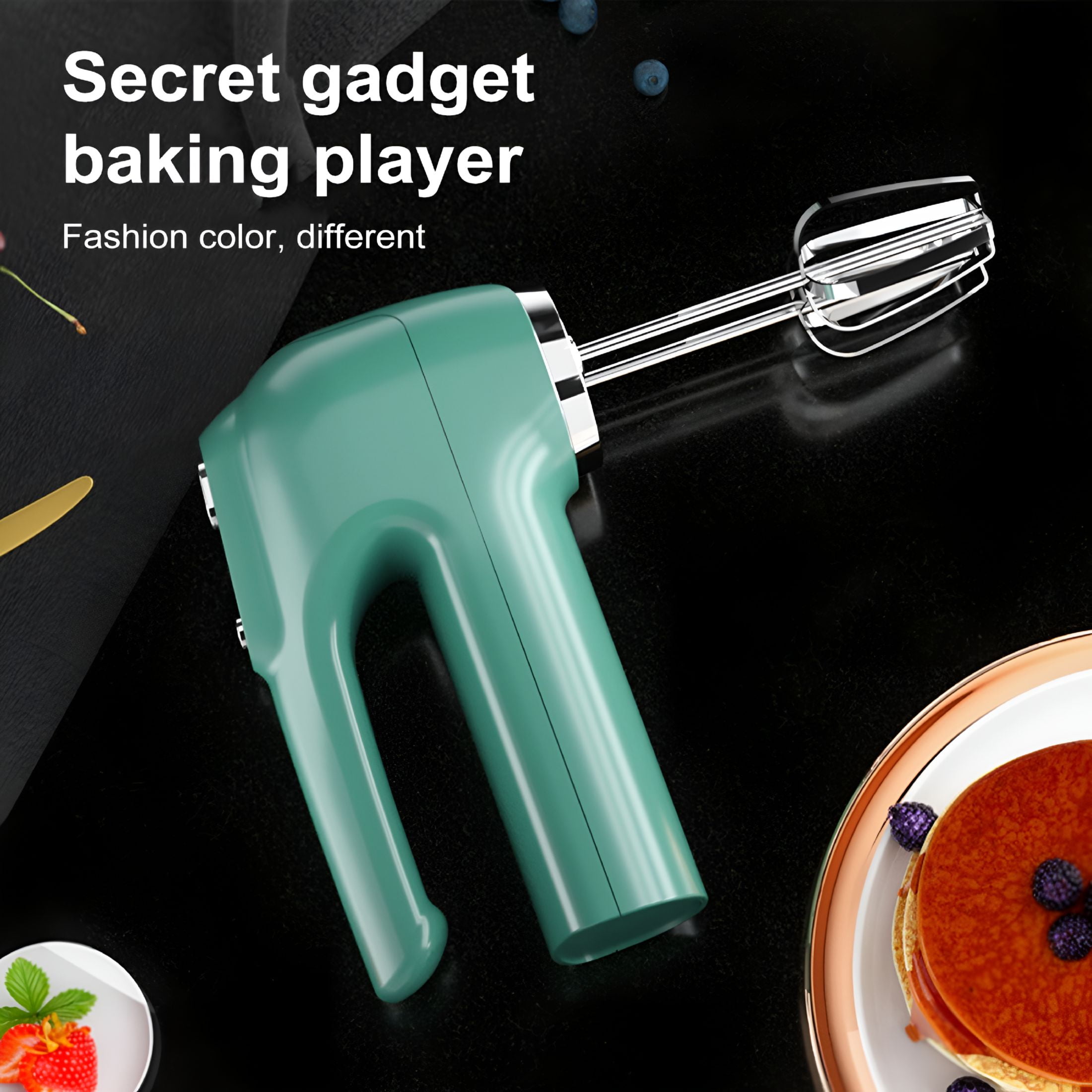 ZEPARO Cordless Electric Whisk 3 Speeds USB Rechargeable Stainless Steel Egg Beater Handheld Mixer Blender Milk Frother Kitchen Baking Supplies -Green