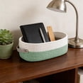 thumbnail image 2 of Woven Toilet Basket, Storage Basket for Toilet Tank Top Farmhouse Home Decor Organizing Baskets 13"x 5.9"x4", Green, 2 of 5