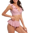 thumbnail image 3 of Traje de Baño de Mujer Bikini Con Volantes Sólidos Traje de Baño Dividido Odeerbi ODB119637, 3 of 7