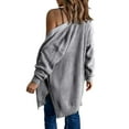 thumbnail image 3 of DHFJKG Women Knitted Cardigan Longline Solid Color Open Front Sweater Wrap Draped Outerwear Soft Loose Fit Trendy Coat, 3 of 6