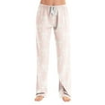 thumbnail image 2 of Women's Comfy Pajama Pants with Red Bow Print, Soft Lounge Sleepwear, Elastic Waist, Relaxed Fit, White, Size Options, 2 of 6