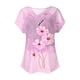 thumbnail image 4 of Camiseta de Manga Corta Suelta con Cuello en V Impresa, Blusa Casual para el Hogar Y el Uso Diario, 4 of 4