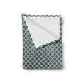 thumbnail image 2 of Abstract Soft Flannel Fleece Throw Blanket, Hand Drawn Style Pattern with Round Shapes Squares Simple Mosaic, Cozy Plush for Indoor and Outdoor Use, 50" x 60", Petrol Blue Redwood, by Ambesonne, 2 of 5