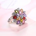 thumbnail image 3 of tasrioml Women Multicolor Cubic Zirconia Inlaid Ring Wedding Engagement Jewelry Gift, 3 of 7