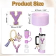 thumbnail image 2 of Juego de accesorios Uxcell para taza con asa, que incluye cubierta de silicona para popote, bota, tapón a prueba de derrames, encanto de asa, etiqueta de iniciales letra Y, 2 of 7