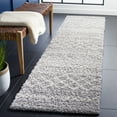 thumbnail image 2 of SAFAVIEH Arizona Teagan Geometric Shag Runner Rug, Grey/Ivory, 2'3" x 10', 2 of 8