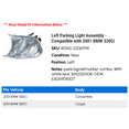 thumbnail image 2 of Left Parking Light Assembly - Compatible with 2001 BMW 330Ci, 2 of 2