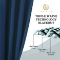 thumbnail image 3 of Superior Blackout Solid Light Filtering Grommet Curtain Panel Set, 46" x 108", Navy Blue, 3 of 8