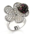 thumbnail image 1 of Rhodium + Ruthenium Brass Ring with AAA Grade CZ in Multi Color for Women Multi Color Stone Color Style 80507 Size 7, 1 of 1