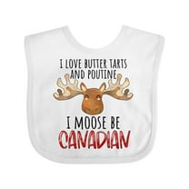 Inktastic I Love Butter Tarts and Poutine I Moose Be Canadian Pun Boys or Girls Baby Bib