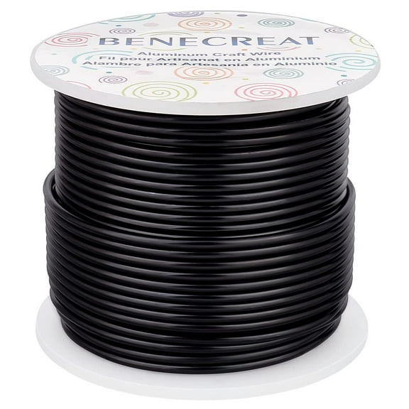 Round Aluminum Wire Black 12 Gauge 2mm about 30m/roll