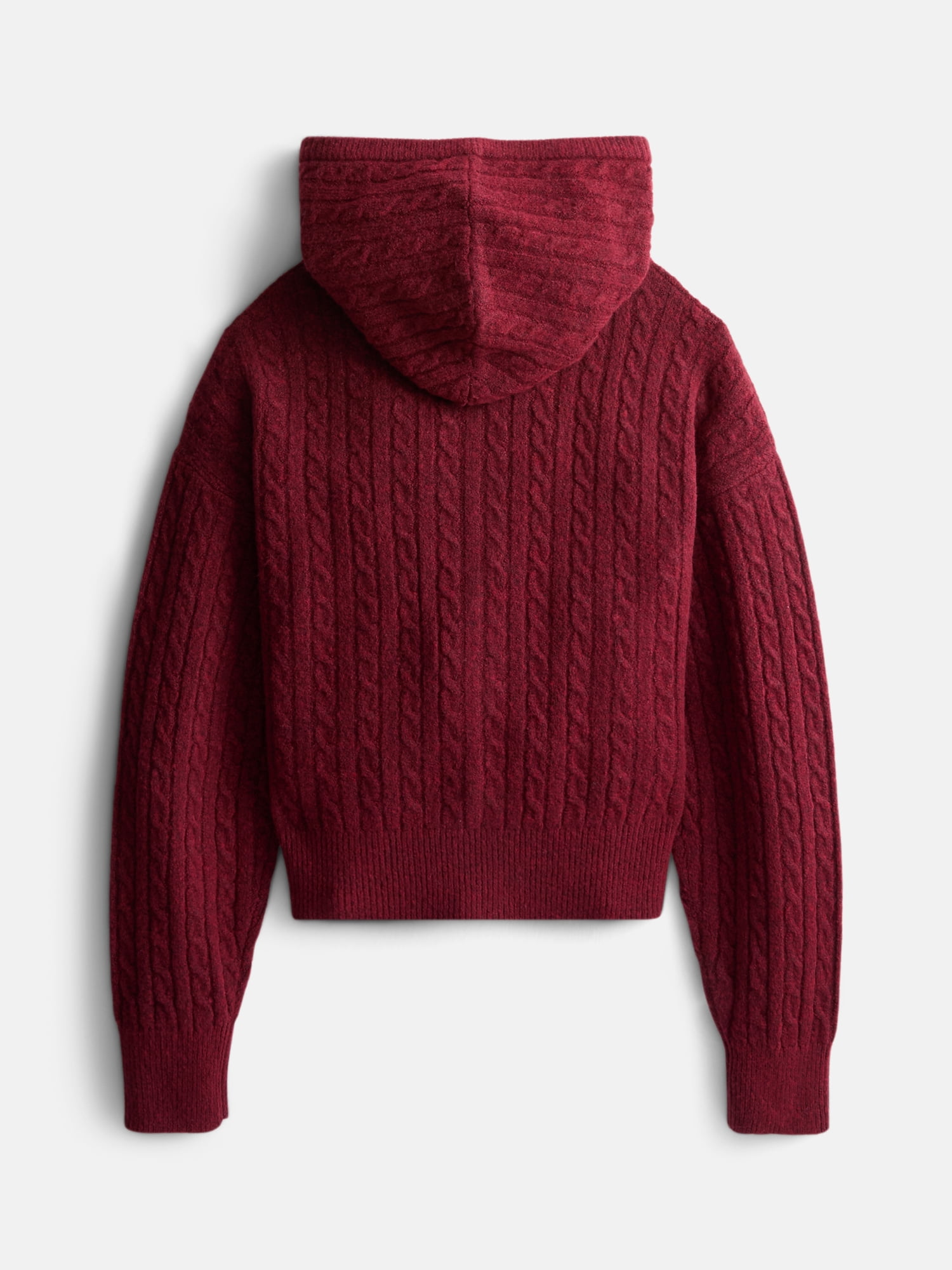 Weekend Academy Girls Full Zip Cable Knit Hoodie with Long Sleeves, Sizes 4-18