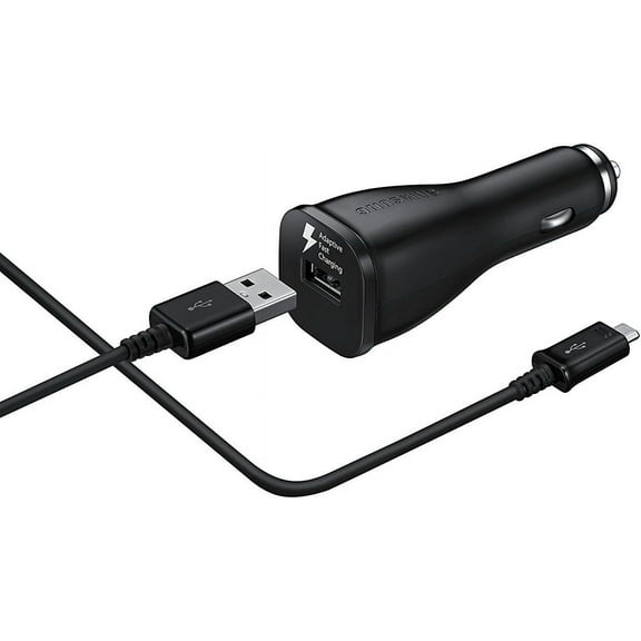 Samsung Fast Charging Car Adapter Charger for S7/S6/Note 4/5/Edge US, Black