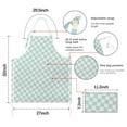 thumbnail image 7 of Light Blue and Cream Checkered Pattern Apron-Garden Aprons for Women with Pockets-Cotton Linen Waterproof Kitchen Cooking Gardening Aprons Adjustable for Kitchen,Cooking,BBQ and Salon 33x27 Inch, 7 of 7