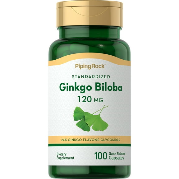 Ginkgo Biloba 120mg | 100 Capsule | Supplement for men and women | by Piping Rock