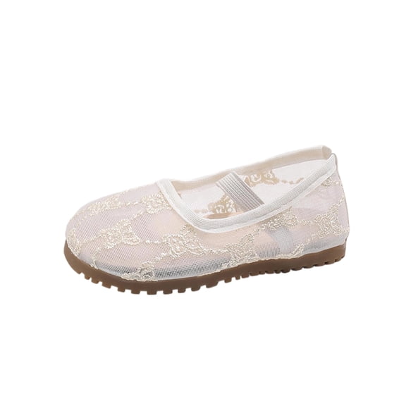 hzomhy Girls Soft Sole Princess Shoes Mesh Casual Spring Summer Breathable Anti Slip Flat Comfortable Lightweight Walking Comfy Daily Outdoor Easy