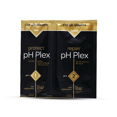 pH Plex Relaxer Steps 1 & 2 Protect & Repair - Hair Care Treatment - Use with Home Hair Relaxer Products - Salon Quality Professional Results at Home - 1 Sachet of Steps 1 & 2