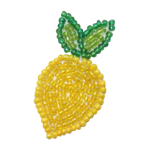 ID 9114 Lemon Fruit Patch Sour Citrus Tree Food Plant Beaded Iron On Applique