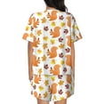 thumbnail image 3 of Naloa Cartoon Squirrel Women's Short-Sleeved Pajama Set, Loungewear, Summer pajamas, Breathable Cozy - Large, 3 of 9