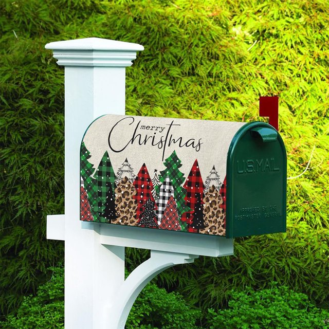 maskred Festive Atmosphere Vibrant Deer Patterned Sleeve For Mailbox Bright And Warm YTYH2309040 1Set