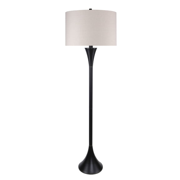 65" Oil Rubbed Bronze Stick Slim Floor Lamp w/ Oatmeal Linen Shade