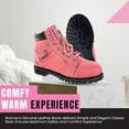 thumbnail image 5 of Steel Toe Boots for Women - Pink - 7.5M | Waterproof Women's Fusion Work Boots | Leather Work Boots | Rugged Goodyear Welt Construction | Oil Resistant Outsoles & Cushioned Insoles, 5 of 7