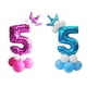 thumbnail image 1 of rosados ​​y azules del número 5 de del globo para las decoraciones del festival de la del del cumpleaños Gloria Conjunto de globos de números, 1 of 9