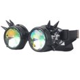 thumbnail image 2 of C.F.GOGGLE Rivet Kaleidoscope Rave Rainbow Crystal Lenses Steampunk Goggles, Black/ Copper/ Brass, 2 of 3