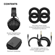 beyerdynamic DT 1990 PRO MKII Wired Over-Ear, 30 Ohm, Open Back, Professional Recording Studio Monitor Headphones for Mixing, Editing, Audiophile, DJ Stereo Headsets, Made in Germany, Black