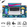 thumbnail image 5 of Long Mouse Pads for Desk,DarkBlue Cartoon Dinosaurs Leaves Clouds Desk Mats on Top Of Desks, Desk Mouse Pad Extra Large with 3mm Non-Slip Base and Stitched Edge for Gaming,Work,Home 31.5"x15.7", 5 of 5