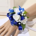 thumbnail image 4 of Elegant Artificial Flower Wrist Corsage Reusable Bridal Party Wrist Corsage for Groom Bride Attires, 4 of 10