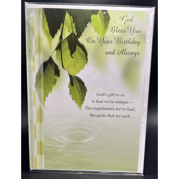 God Bless You On Birthday Greeting Card w/Envelope
